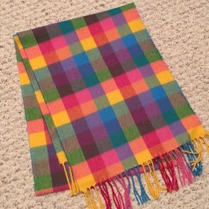 Rainbow colored cashmere scarf